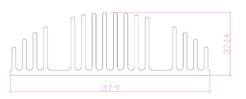 Aluminum semicircular heat sink dimension